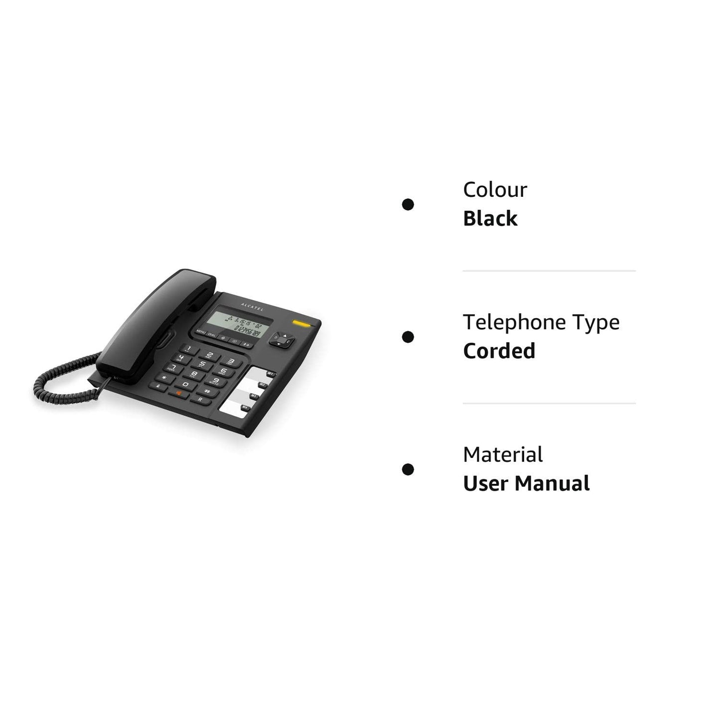 Alcatel T56 Corded Landline Phone With Caller Id And Handsfree Black (Pack Of 5)