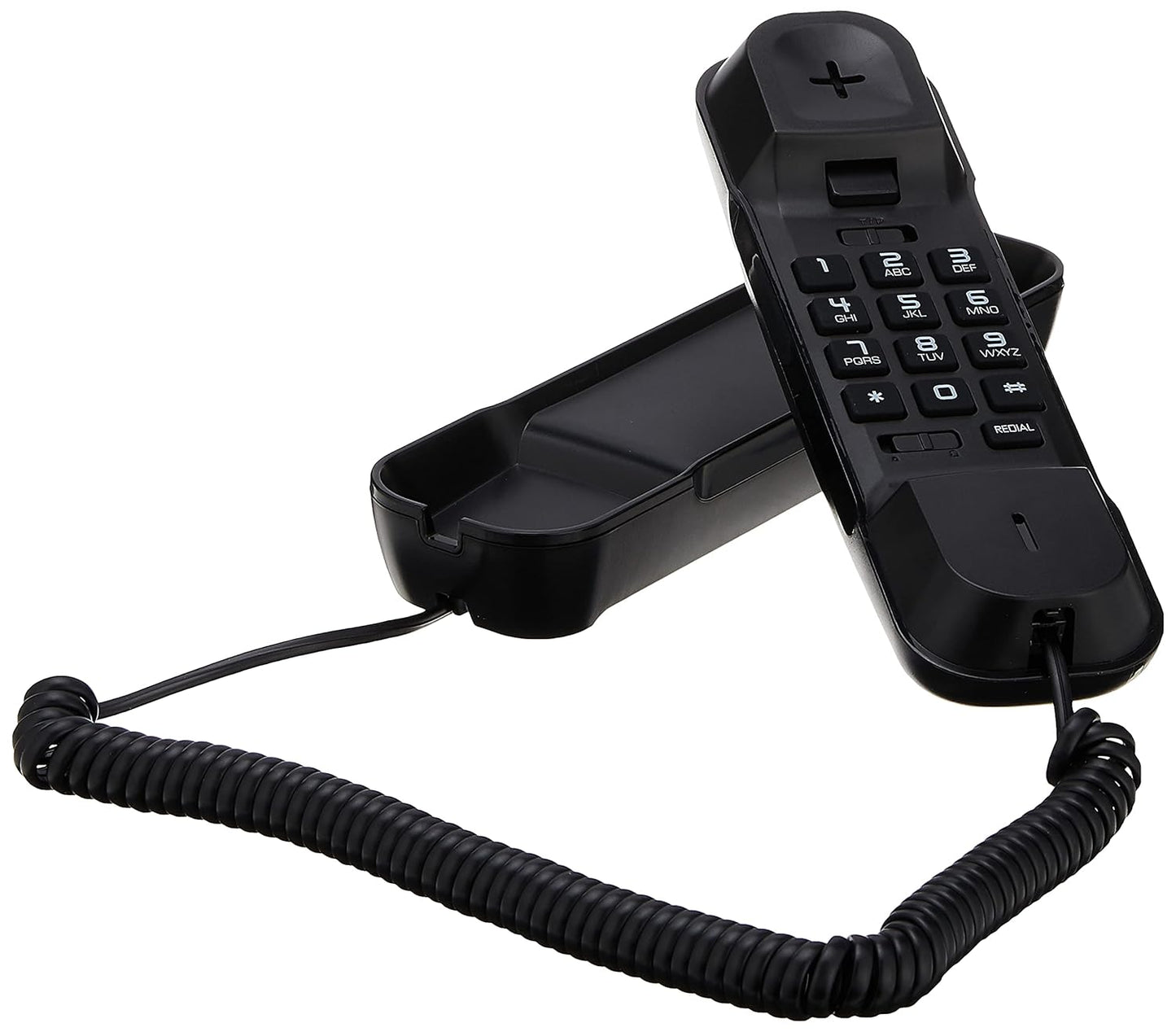 Alcatel T06 Ultra Compact Wall Mount Corded Landline Phone Black (Pack Of 2)