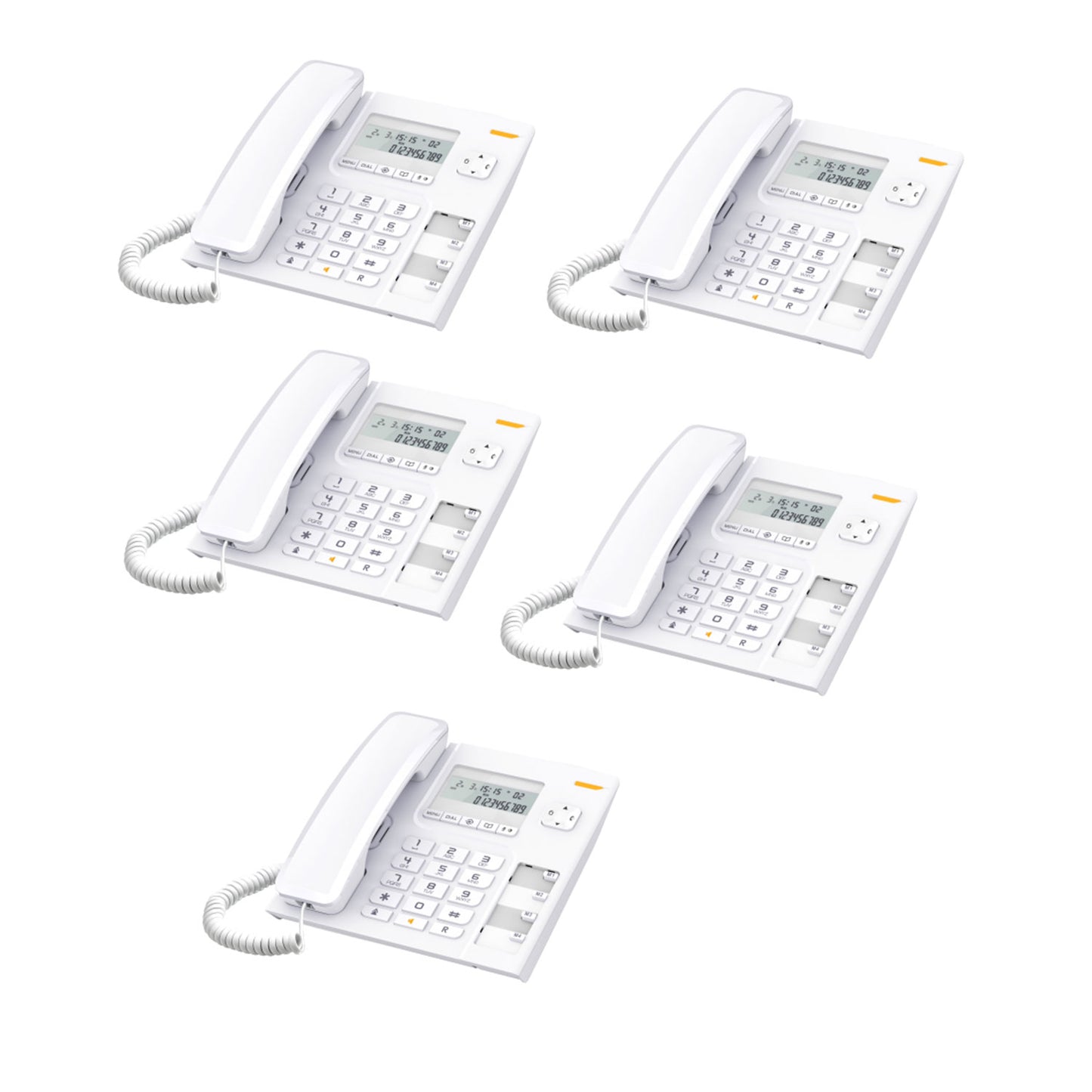 Alcatel T56 Corded Landline Phone With Caller Id And Handsfree White (Pack Of 5)