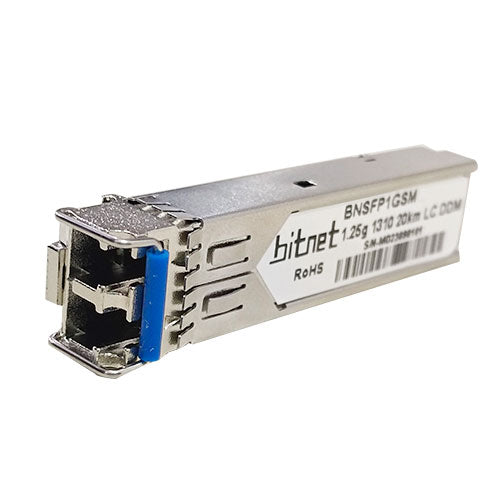 BitNet BNSFP1GSM Single Mode 1.25G 1310 20KM LC DDM Fiber Module SFP