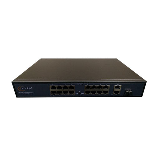AirPro AP-ES1216, 19 Ports PoE 19-Ports PoE Switch with 16 PoE Ports