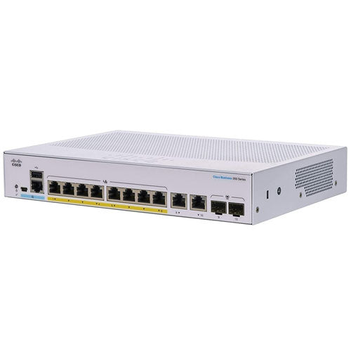 Cisco CBS350-8P-E-2G Managed Switch 8 Port 10/100/1000 PoE+ Gigabit Ethernet Switch with 2 Gigabit Ethernet Combo