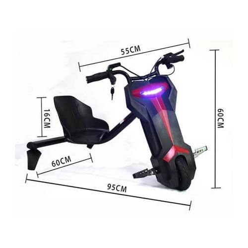 Sailor BABA 3 Wheels Drifting Scooter-Hoverboard-Segway with 6 Months Warranty (Black & Red)