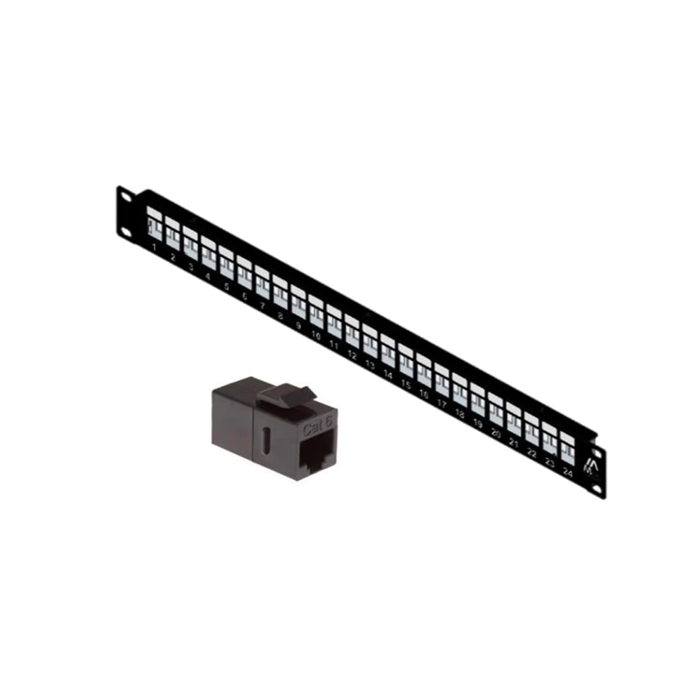 Msys Connect 19" Rack Mount 24 Cat6 Unshielded Coupler Loaded, Straight Patch Panel (516301-21)