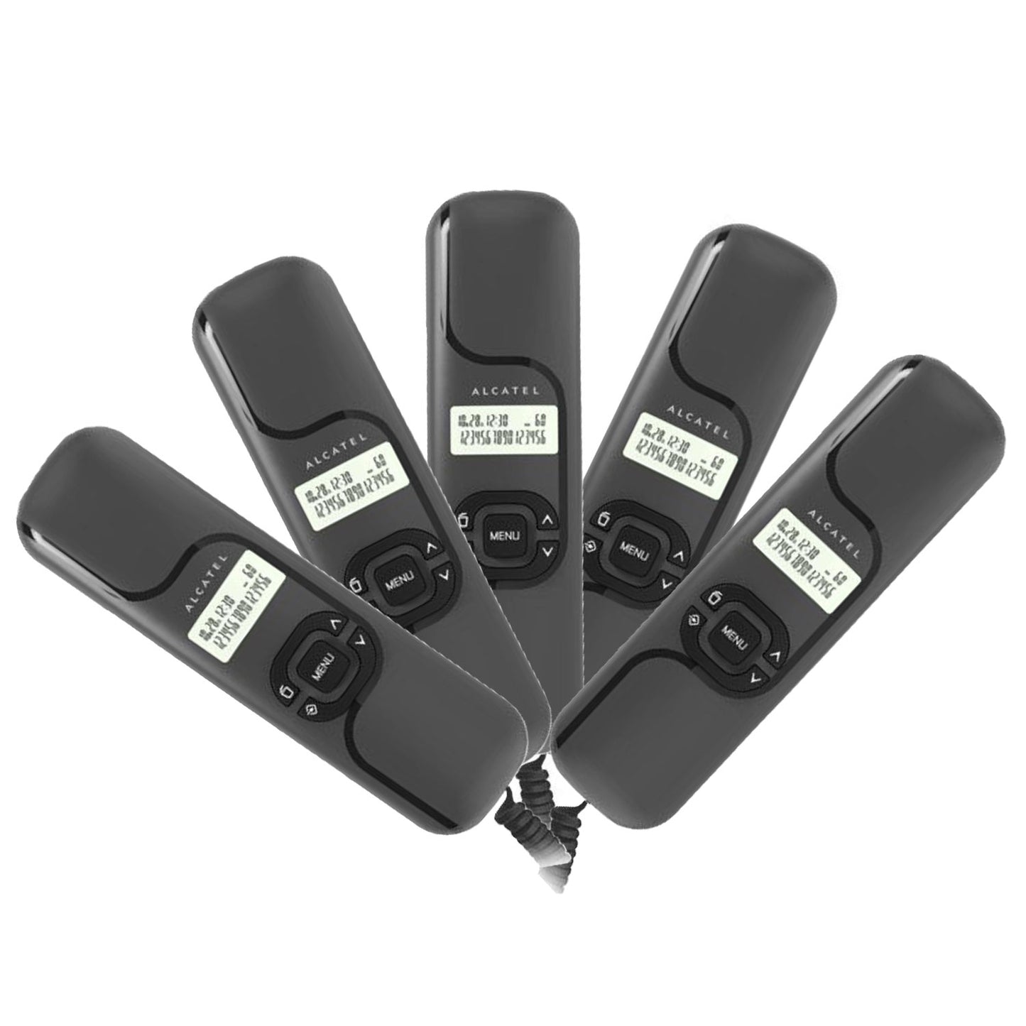 Alcatel T16 Ultra Compact Corded Landline Phone with Caller ID Wall Mounted Black (Pack Of 5)