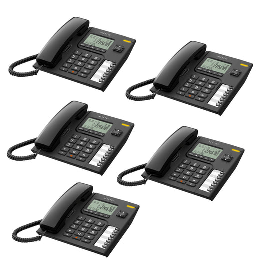 Alcatel T76 Corded Landline Phone with Caller ID and Speakerphone Black (Pack Of 5)
