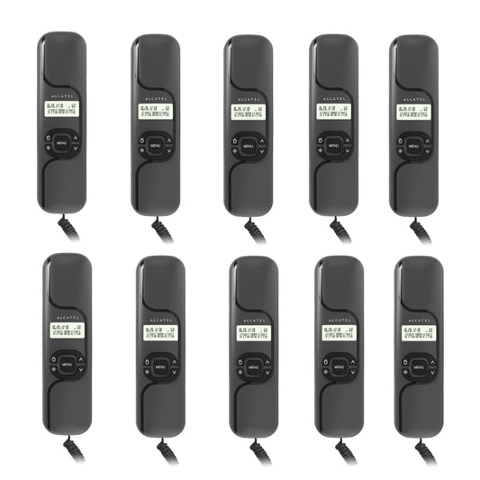 Alcatel T16 Ultra Compact Corded Landline Phone with Caller ID Wall Mounted Black (Pack Of 10)