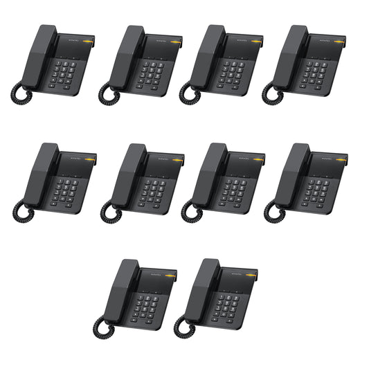 Alcatel T22 Corded landline Phone with Flashing Visual Ringer Indicator Black (Pack Of 10)