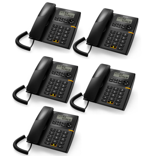 Alcatel T58 Corded Landline Phone With Display & Speaker Black (Pack Of 5)
