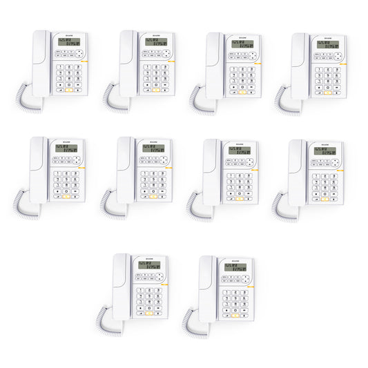 Alcatel T58 Corded Landline Phone With Display & Speaker White (Pack Of 10)