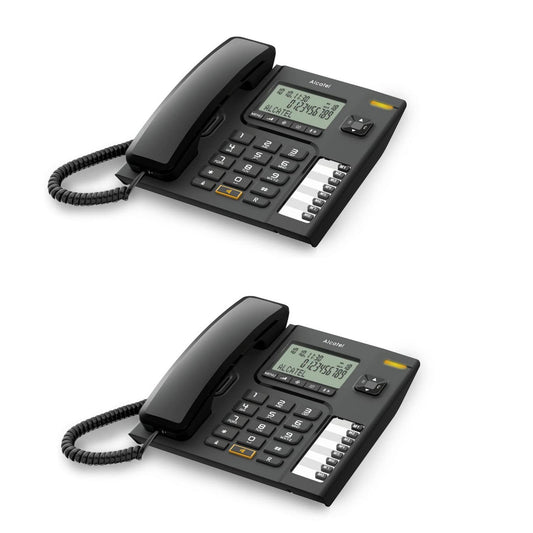 Alcatel T76 Corded Landline Phone with Caller ID and Speakerphone Black (Pack Of 2)