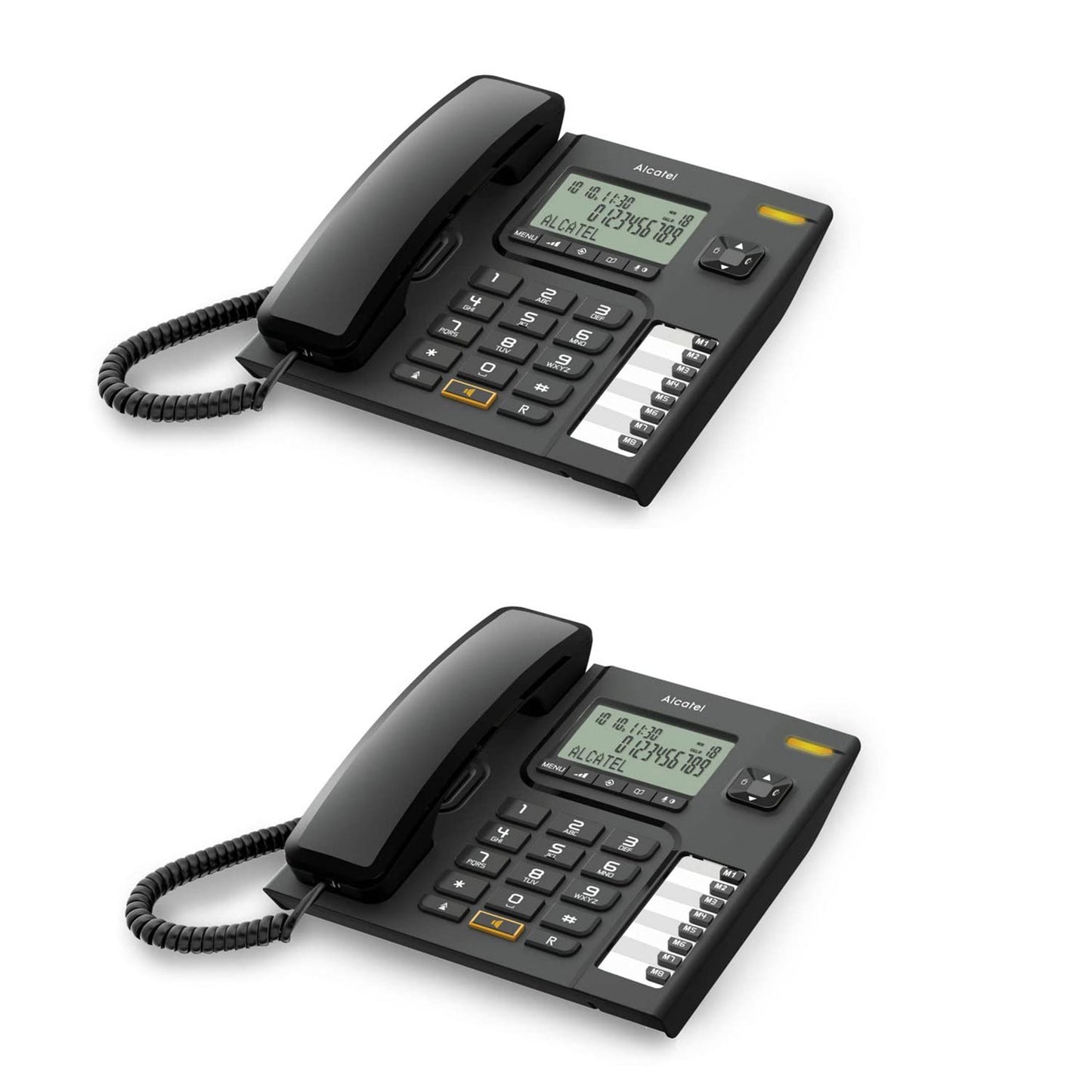 Alcatel T76 Corded Landline Phone with Caller ID and Speakerphone Black (Pack Of 10)