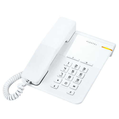 Alcatel T22 कॉर्डेड लैंडलाइन फ़ोन फ्लैशिंग विज़ुअल रिंगर इंडिकेटर के साथ (सफ़ेद)