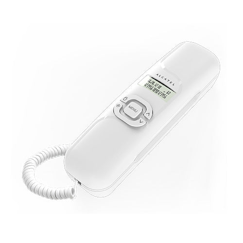 अल्काटेल T16 अल्ट्रा कॉम्पैक्ट कॉर्डेड लैंडलाइन फोन कॉलर आईडी दीवार पर लगने के साथ (सफ़ेद)