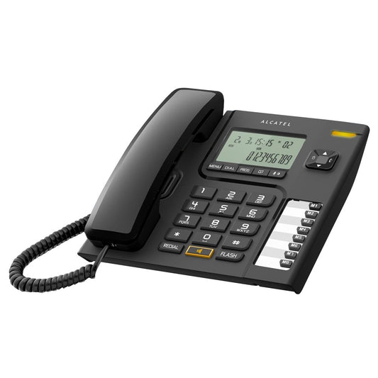 कॉलर आईडी और स्पीकरफ़ोन के साथ Alcatel T76 कॉर्डेड लैंडलाइन फ़ोन (काला)